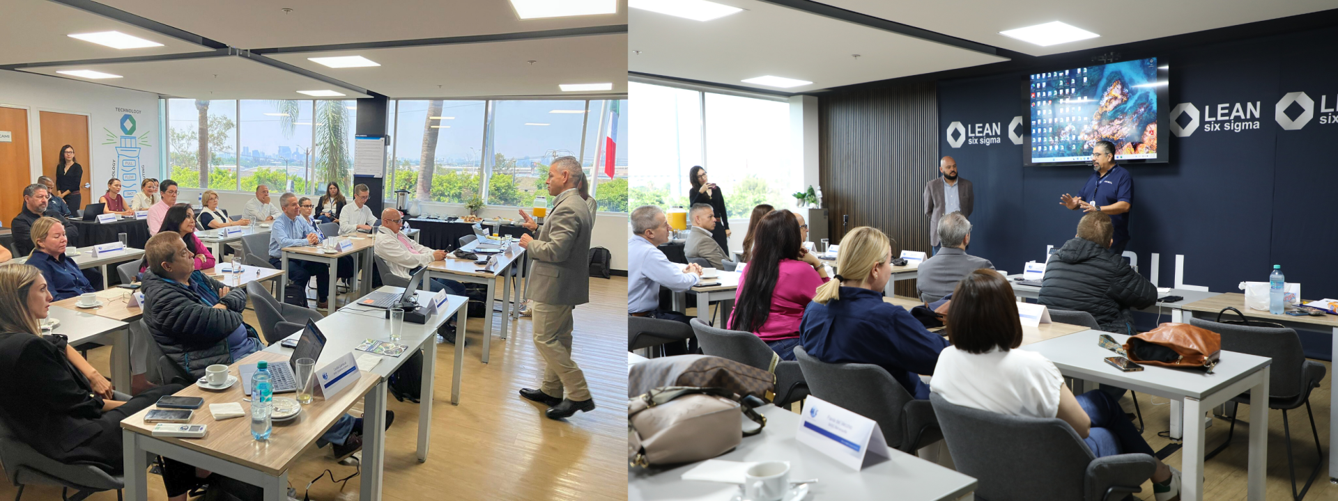 Momentos durante la visita a Jabil en Guadalajara.