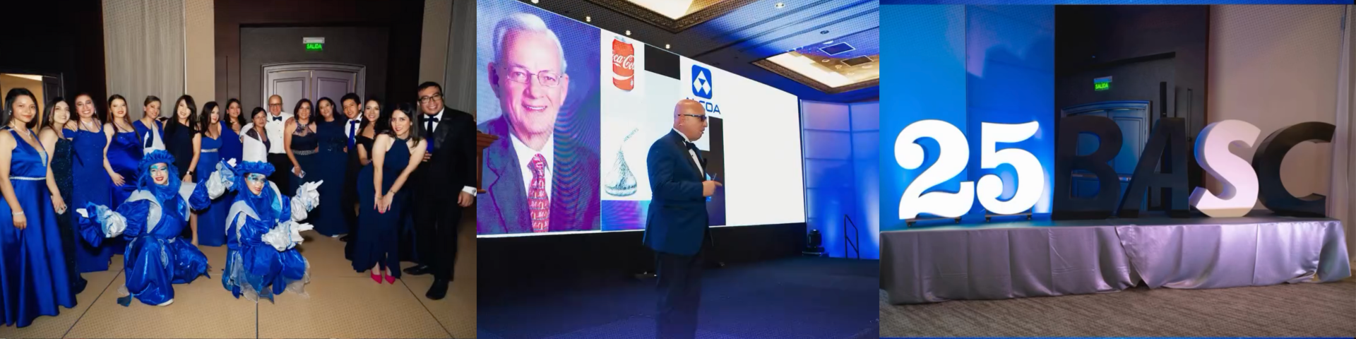 Momentos de la celebración de 25 años de constitución de BASC Pichincha en Quito, Ecuador. 