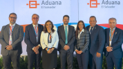 De izquierda a derecha: Marcelo de Castro, director de marketing ASAPRA; Alfonso Rojas, presidente GRSP; Katya López, miembro Junta Directiva BASC Pichincha; Ricardo Treviño, secretario general adjunto OMA; Suzanne Lemaitre, directora ejecutiva WBO; Nelson Brenes, presidente ASAPRA; y Ricardo Fuentes Ávila, secretario general ASAPRA.